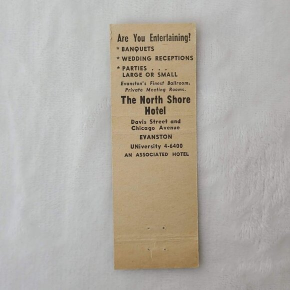 Vintage Matchbook Cover North Shore Hotel Evanston IL Illinois - Picture 5 of 5